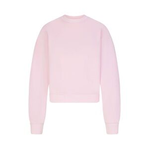 SKIMS COTTON FLEECE CLASSIC CREWNECK CHERRY BLOSSOM MEDIUM